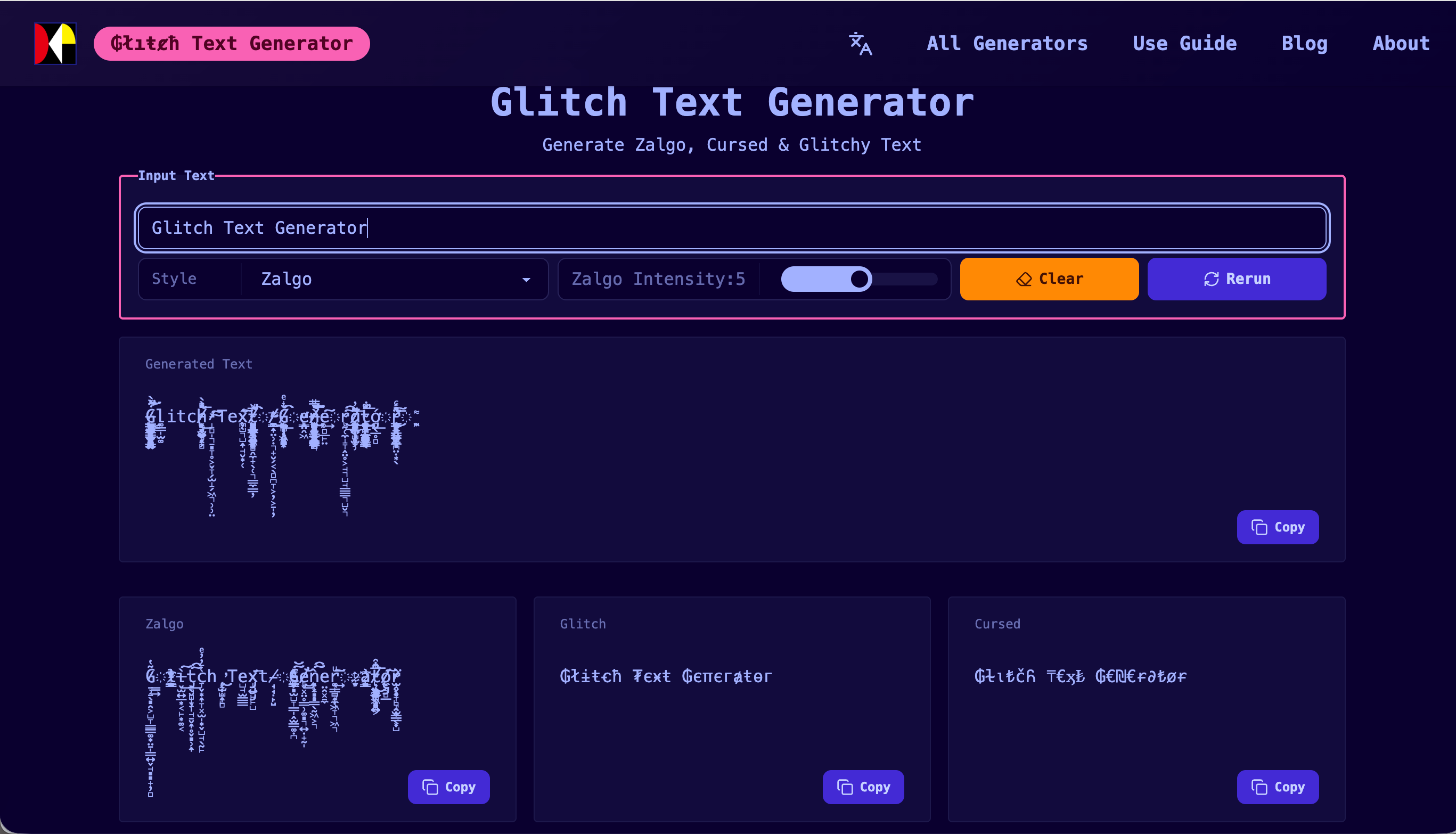 Generator Teks Glitch